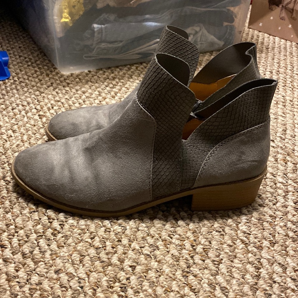 Gray booties
